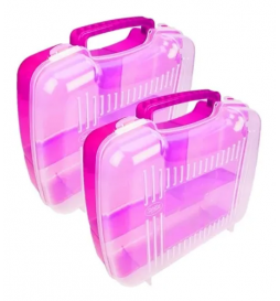 2 Loncheras Wacky Lunch Box Con Divisiones Color Rosa