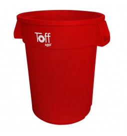 BOTE DE BASURA TOFF 120 LITROS COLOR ROJO