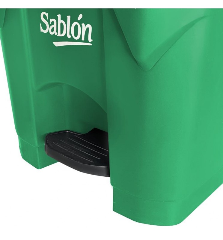 Cubo de basura con pedal DELINIA verde 30 litros