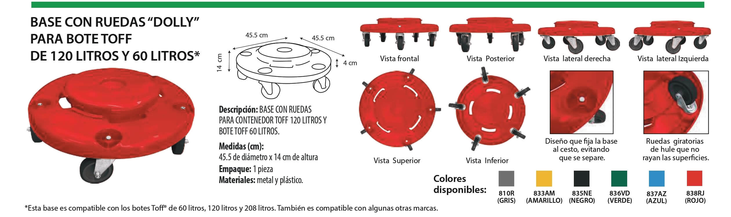 BASE DOLLY TOFF rubbermaid