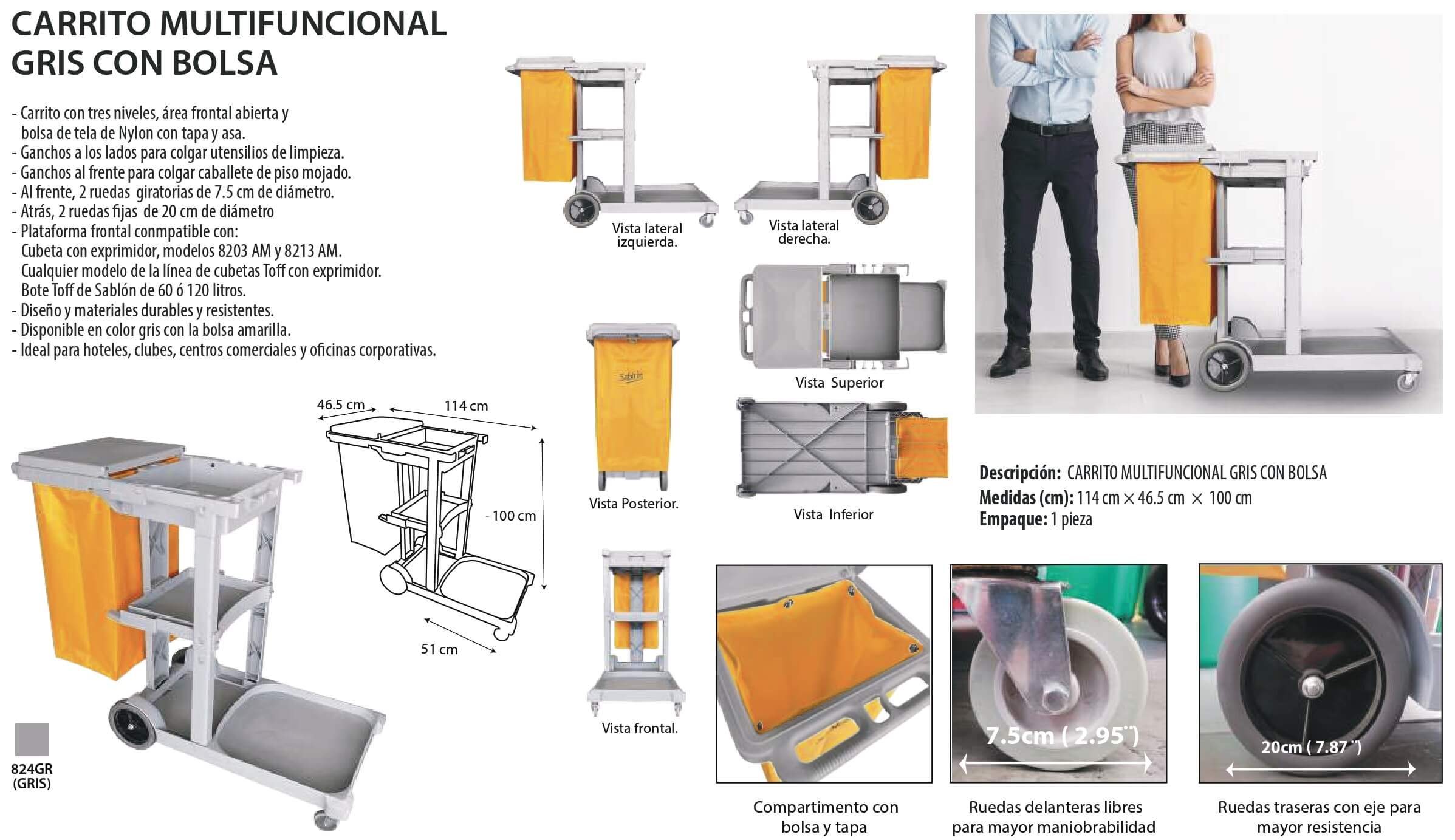 Carrito Multifuncional Con Bolsa Carrito de servicio